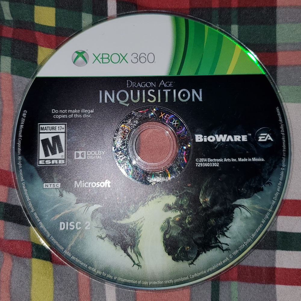 5 for $25 | Xbox 360 Dragon Age Inquisition - ONLY Disc 2 EA Bioware - UNTESTED